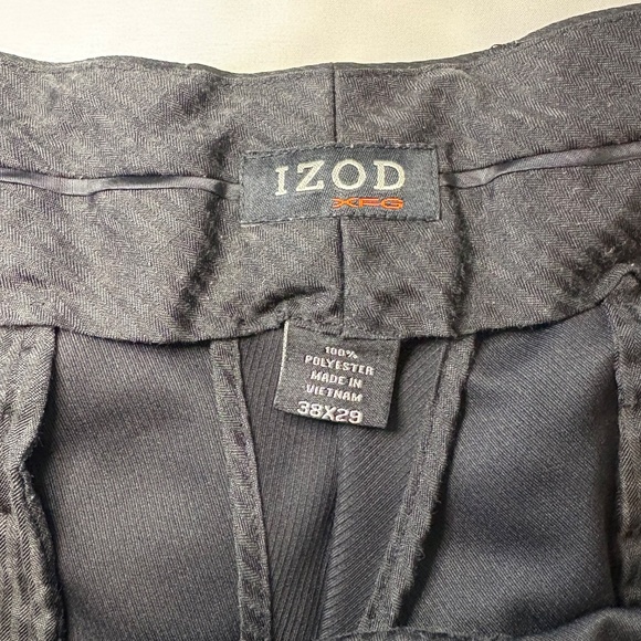 IZOD XFG Golf Pants Men 38x29 Black Flat Front Straight Leg Textured - Picture 5 of 12